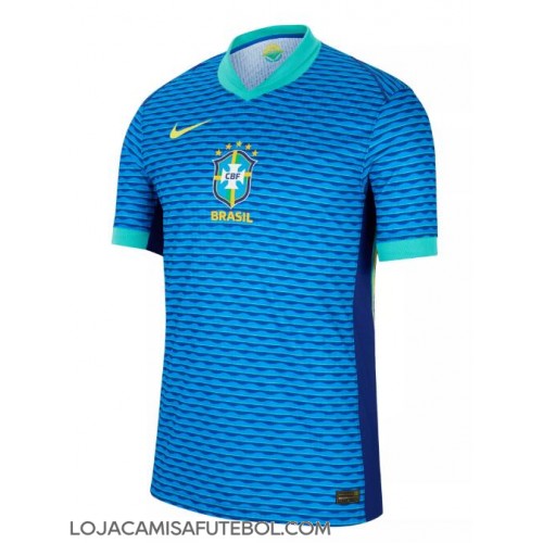 Camisa de Futebol Brasil Equipamento Secundário Mulheres Copa America 2024 Manga Curta